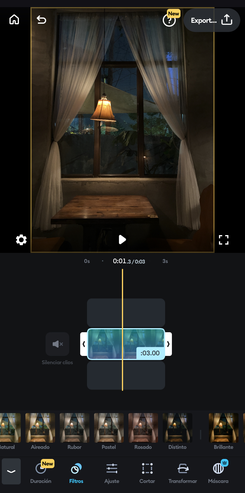 Interfaz de PowerDirector para mejorar la calidad de video