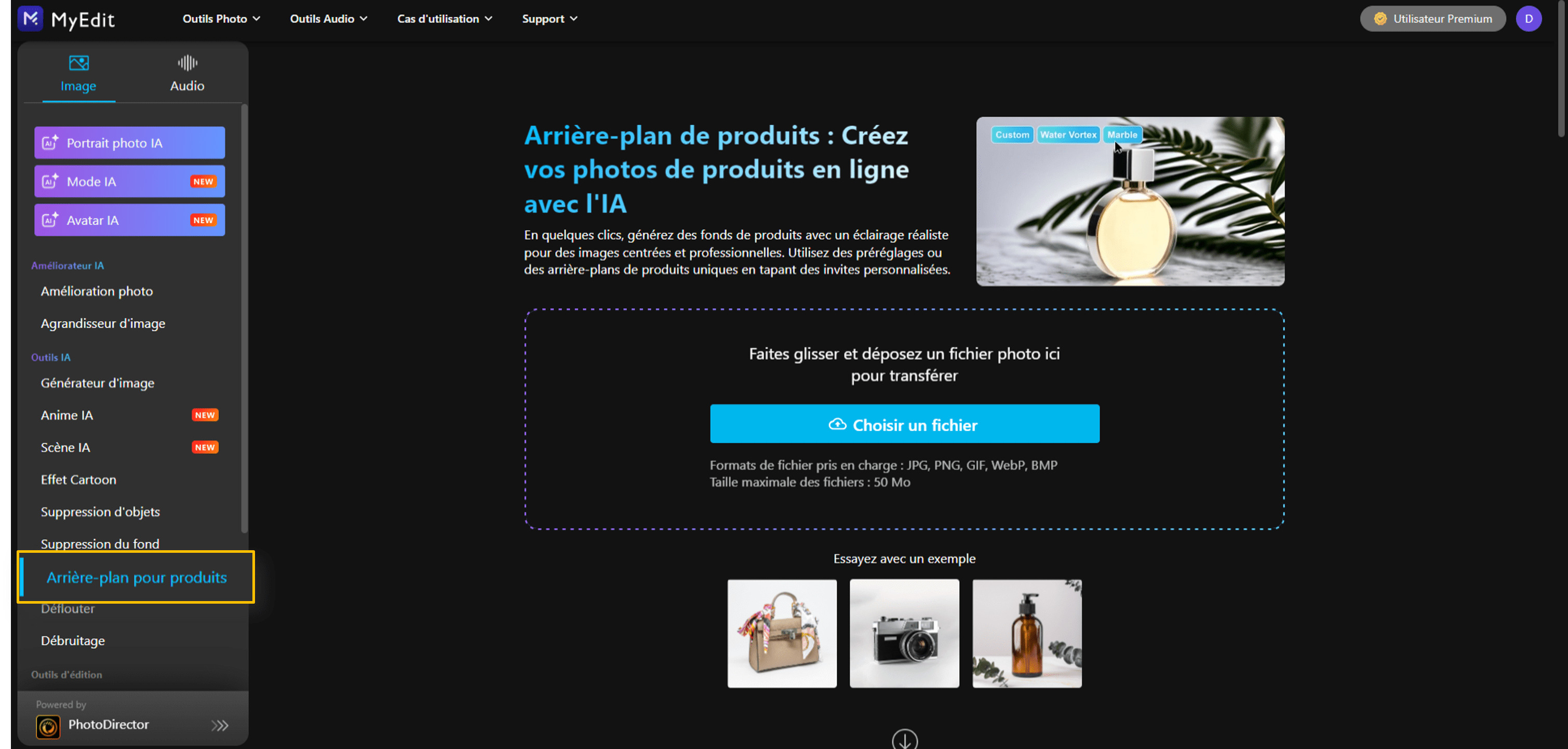 Détourer une image en ligne avec MyEdit