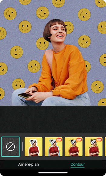 PhotoDirector - Détourer une image étape sur mobile