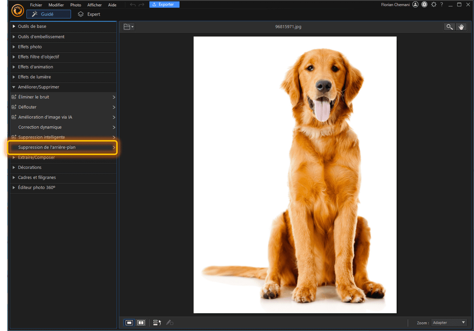 PhotoDirector - Détourer une image étape 2