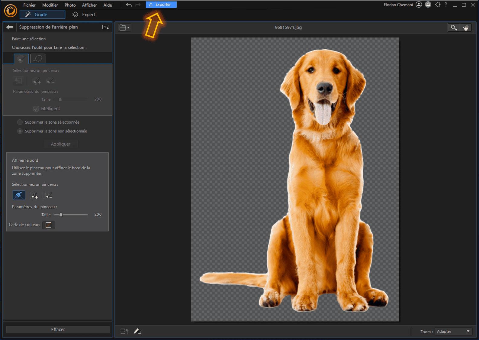 PhotoDirector - Détourer une image étape 6
