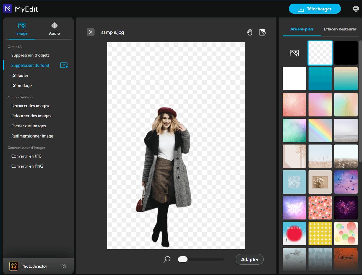Détourer une image en ligne avec MyEdit