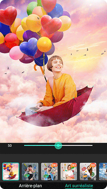 PhotoDirector - Détourer une image étape sur mobile