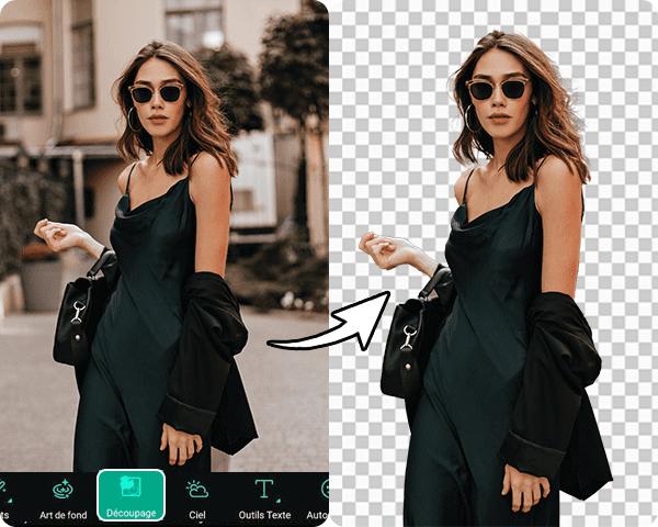 PhotoDirector - Détourer une image étape sur mobile