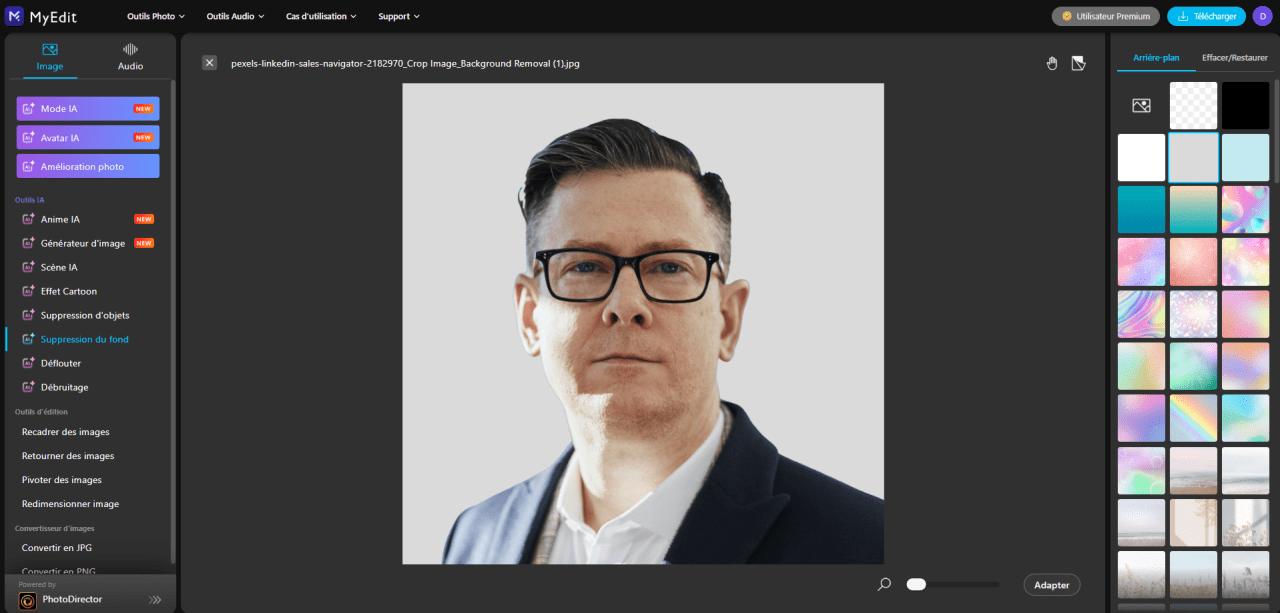 MyEdit Interface - site en ligne pour détourer une image