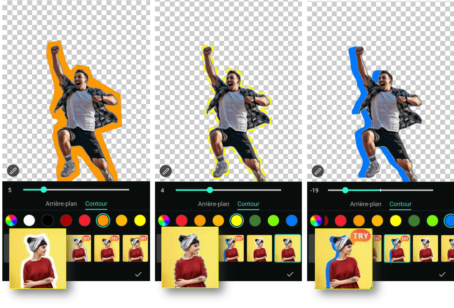 PhotoDirector - Détourer une image étape sur mobile