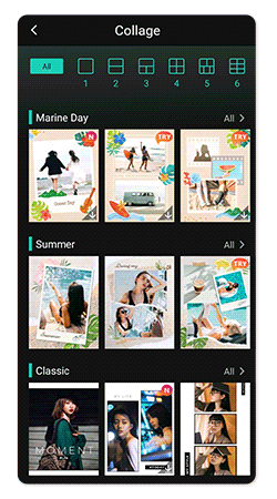 PhotoDirector App - Collage Templates