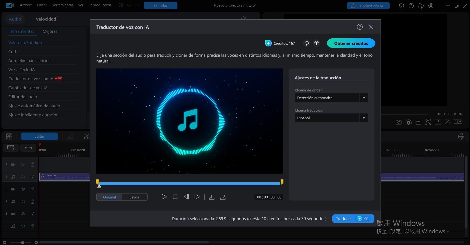 traductor de voz con IA de PowerDirector