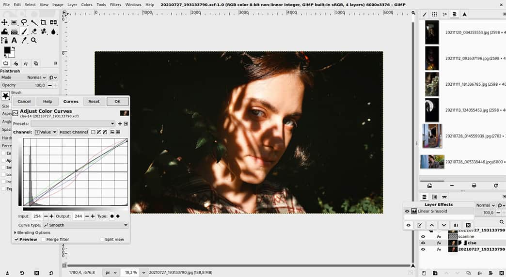 GIMP インターフェース