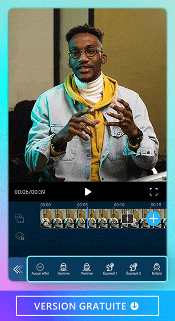 changer sa voix avec des modeles et effets dans l'app powerdirector