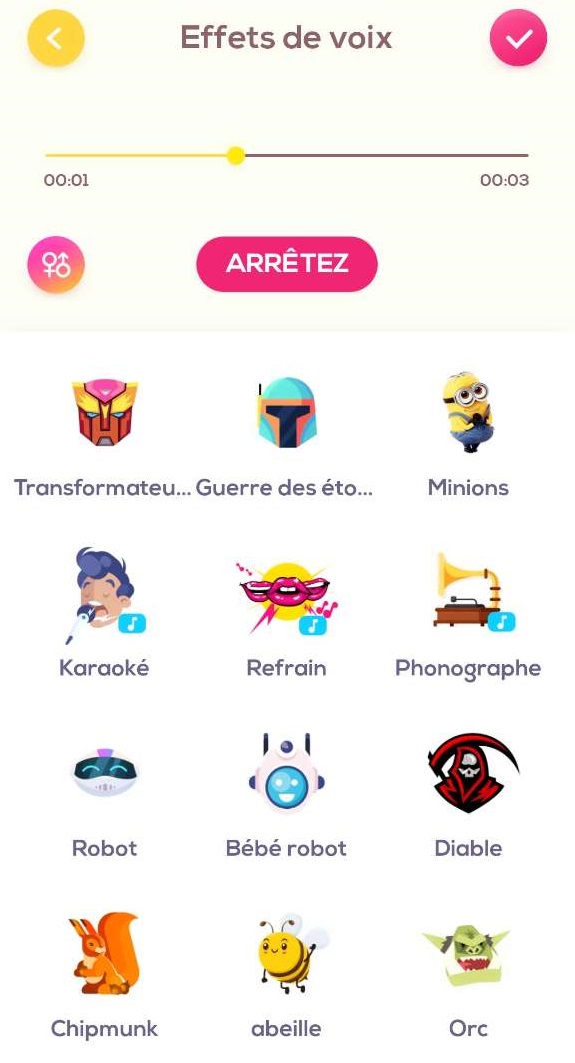 Voice Changer Voice Recorder - Changeur de voix incluant karaoke