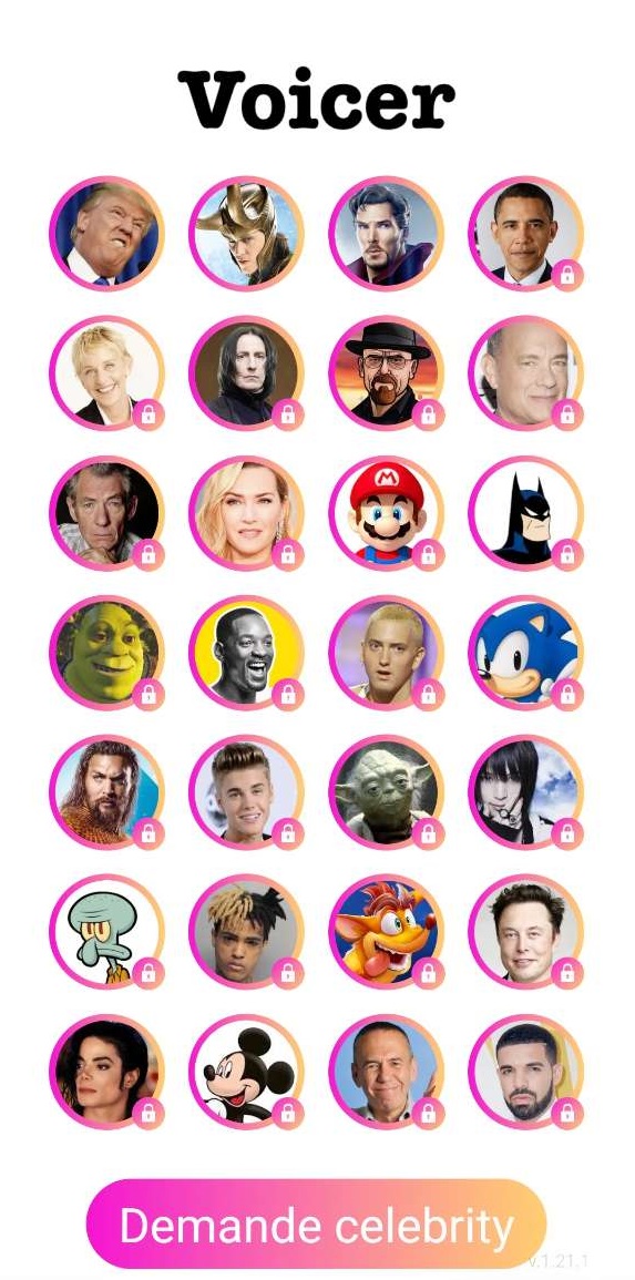 Voicer  - Utiliser la voix d'une célébrité