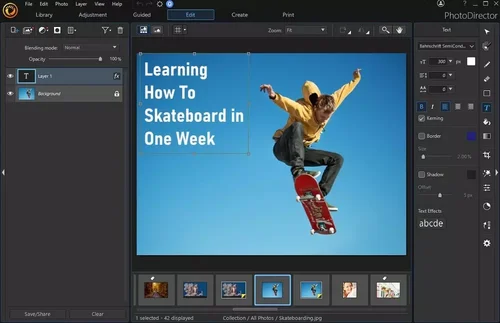 PhotoDirector Interface - Add Text