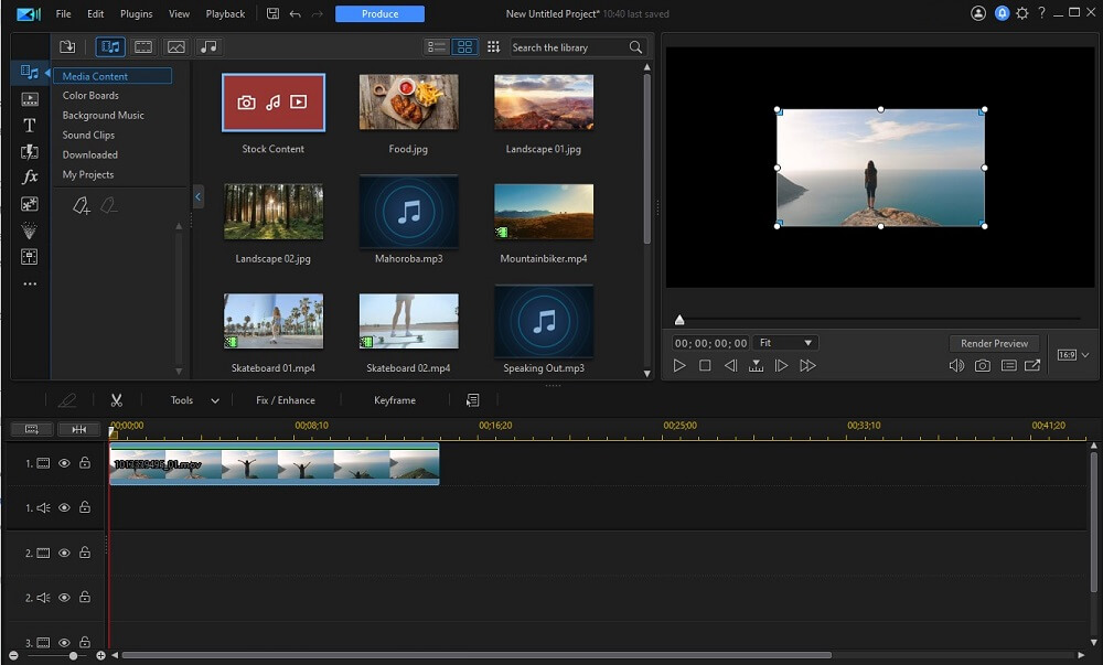 PowerDirector Interface - Resize Video