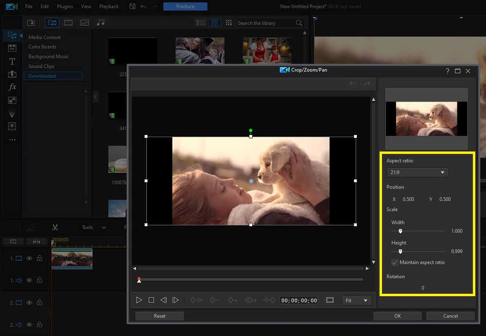 PowerDirector - Crop & Zoom