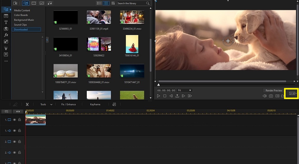 PowerDirector - Aspect Ratio