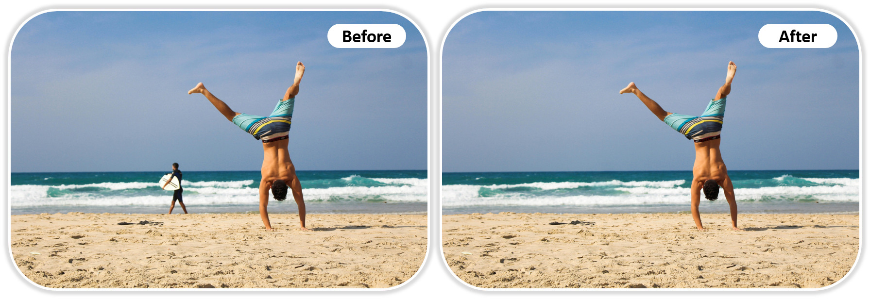 Result after removing someone from photo