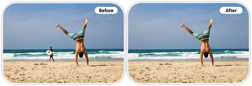 Result after removing someone from photo