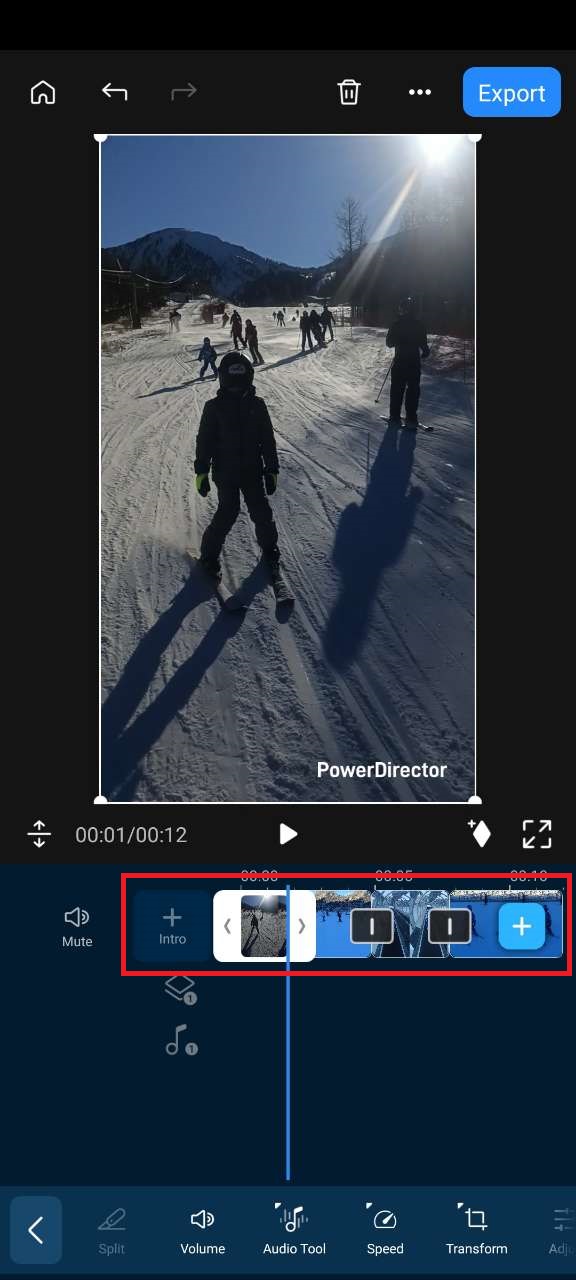 Organizing video clips in PowerDirector