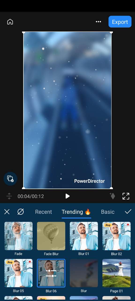 Adding transitions in PowerDirector