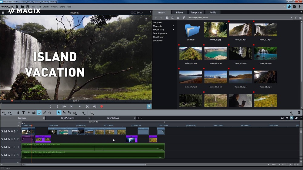 Magix Movie Studio Interface