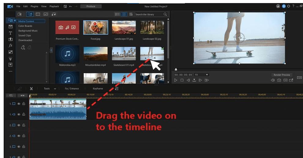 PowerDirector Interface - Timeline