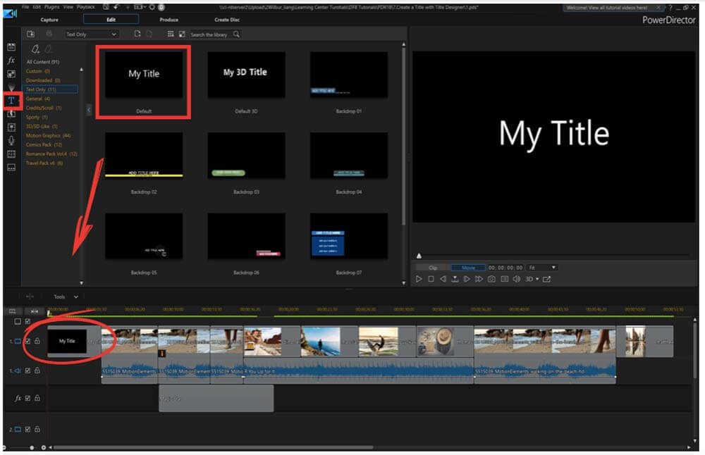 PowerDirector Interface - Title