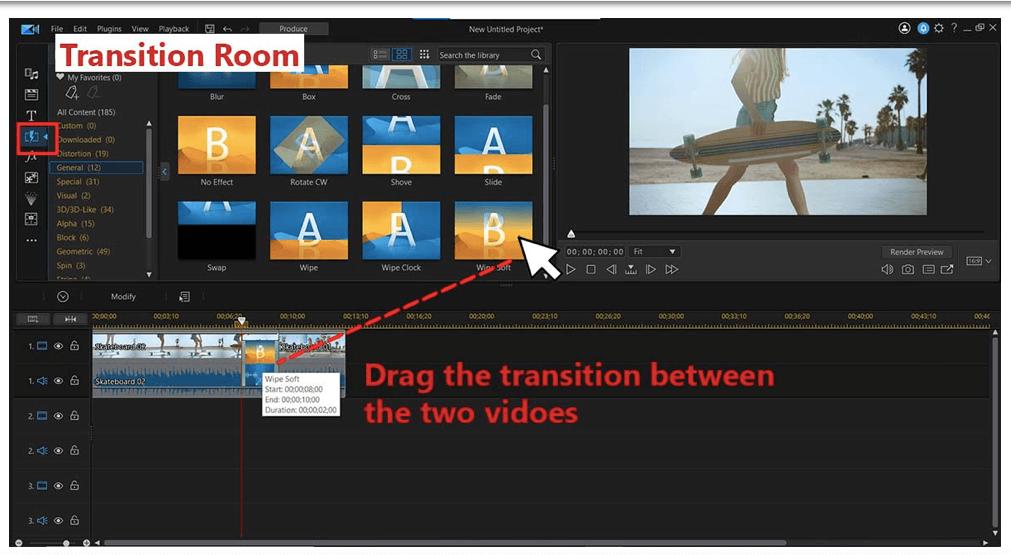 PowerDirector Interface - Transition