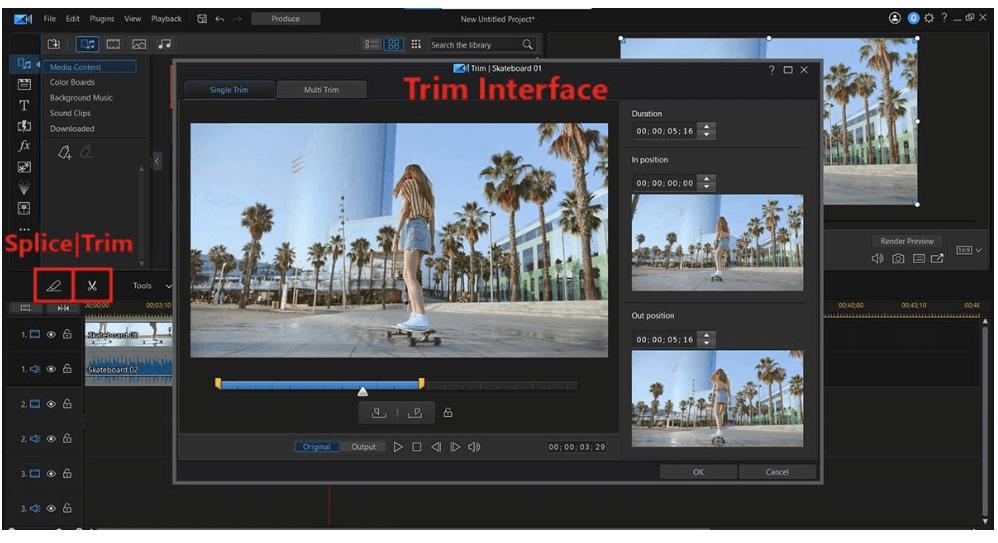 PowerDirector Interface - Timeline