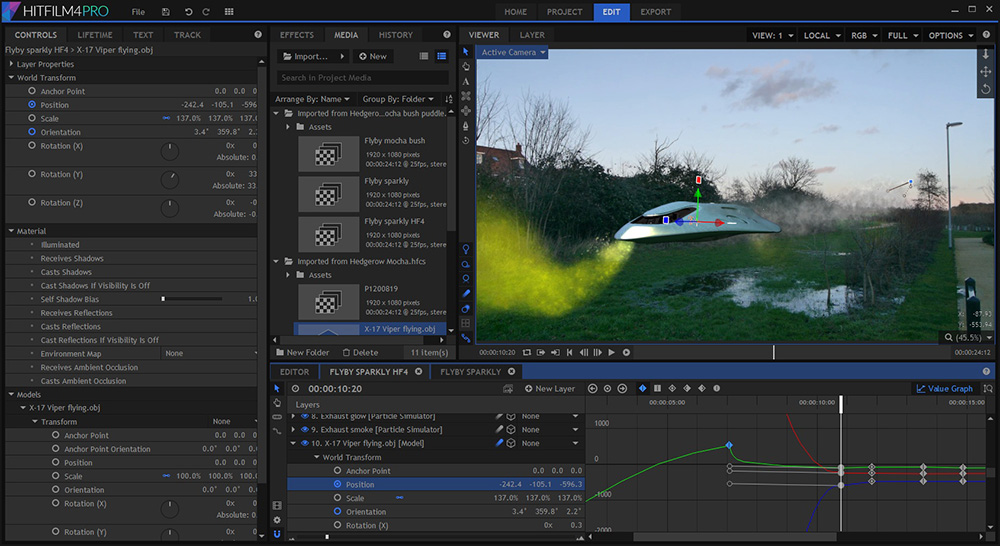HitFilm Pro Interface