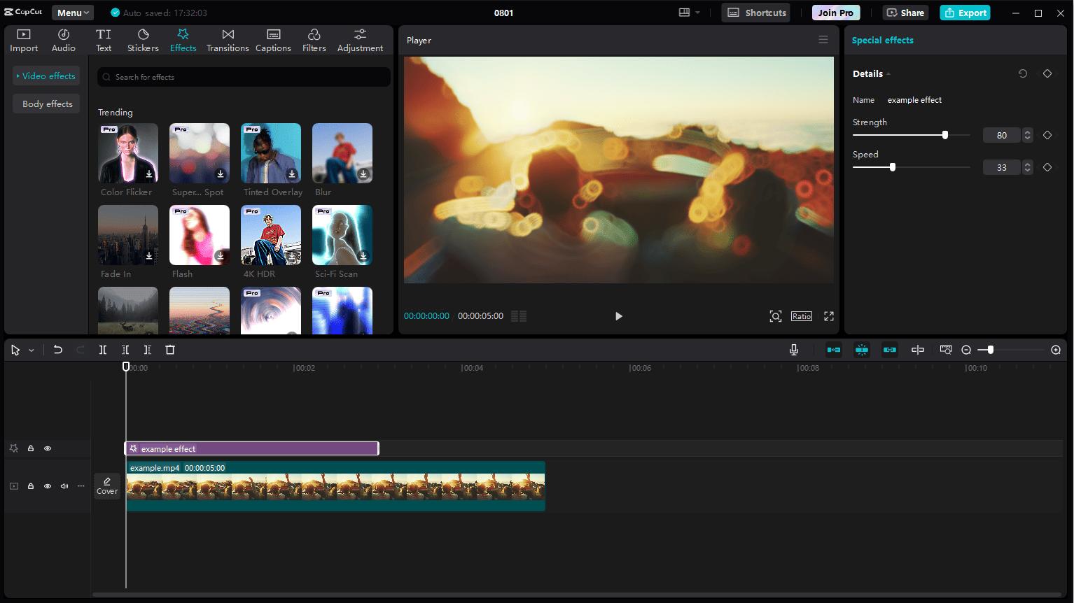 Capcut Interface