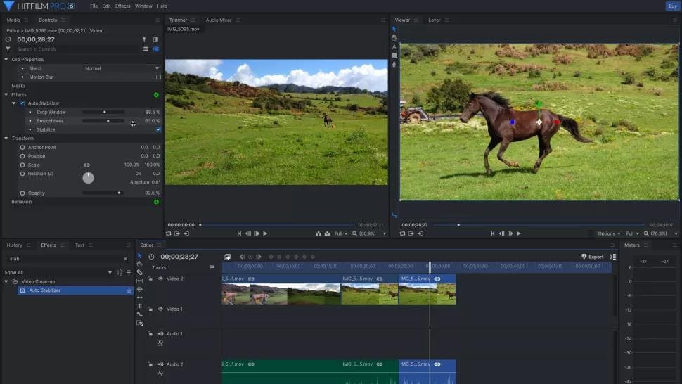 HitFilm Interface