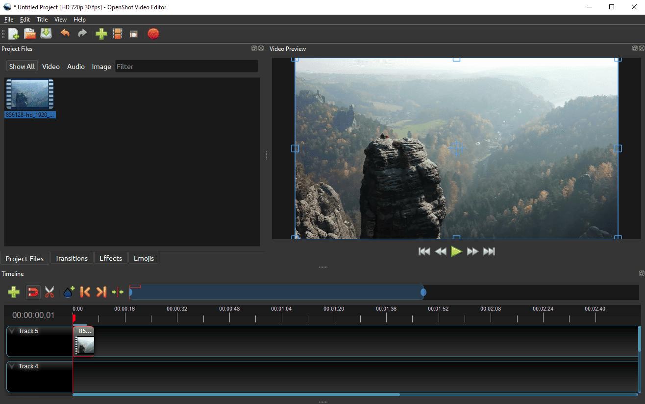 OpenShot Interface