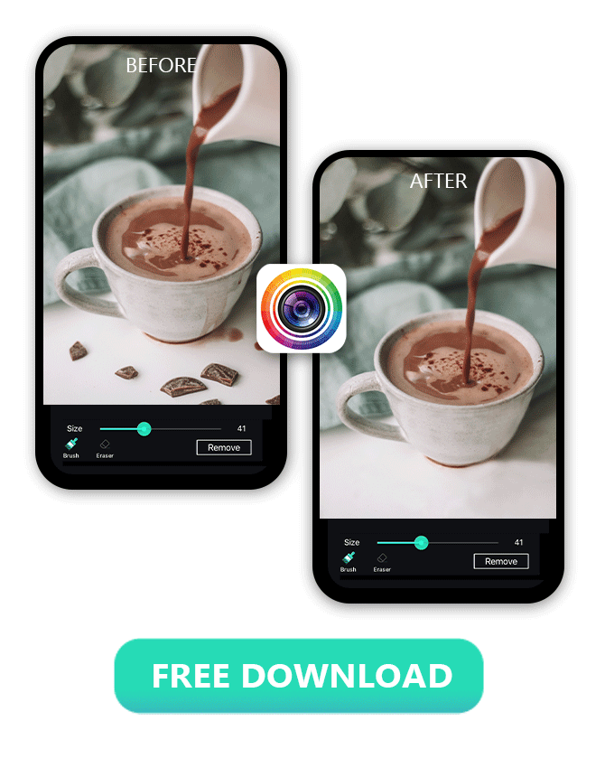 Use the best photo editor app, PhotoDirector to remove objects and people, creating a clean professional photo