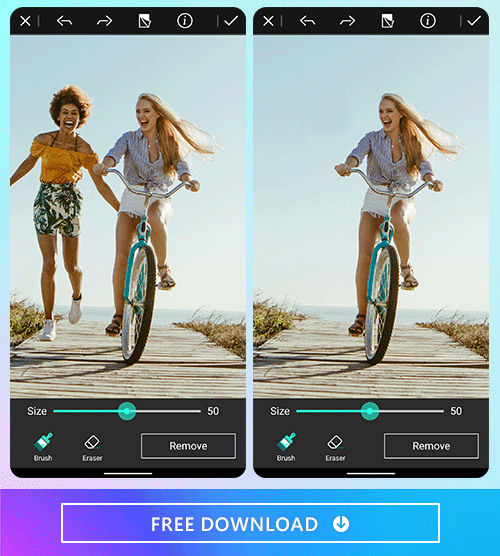 Use the best photo editor app, PhotoDirector to remove objects and people, creating a clean professional photo