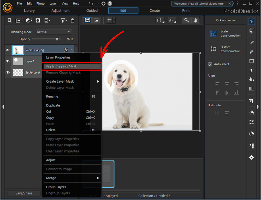 PowerDirector - Apply Clipping Mask