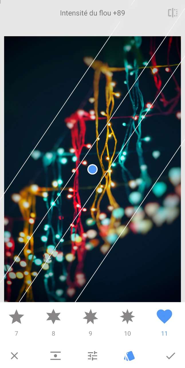 Snapseed Interface - Application effet Bokeh