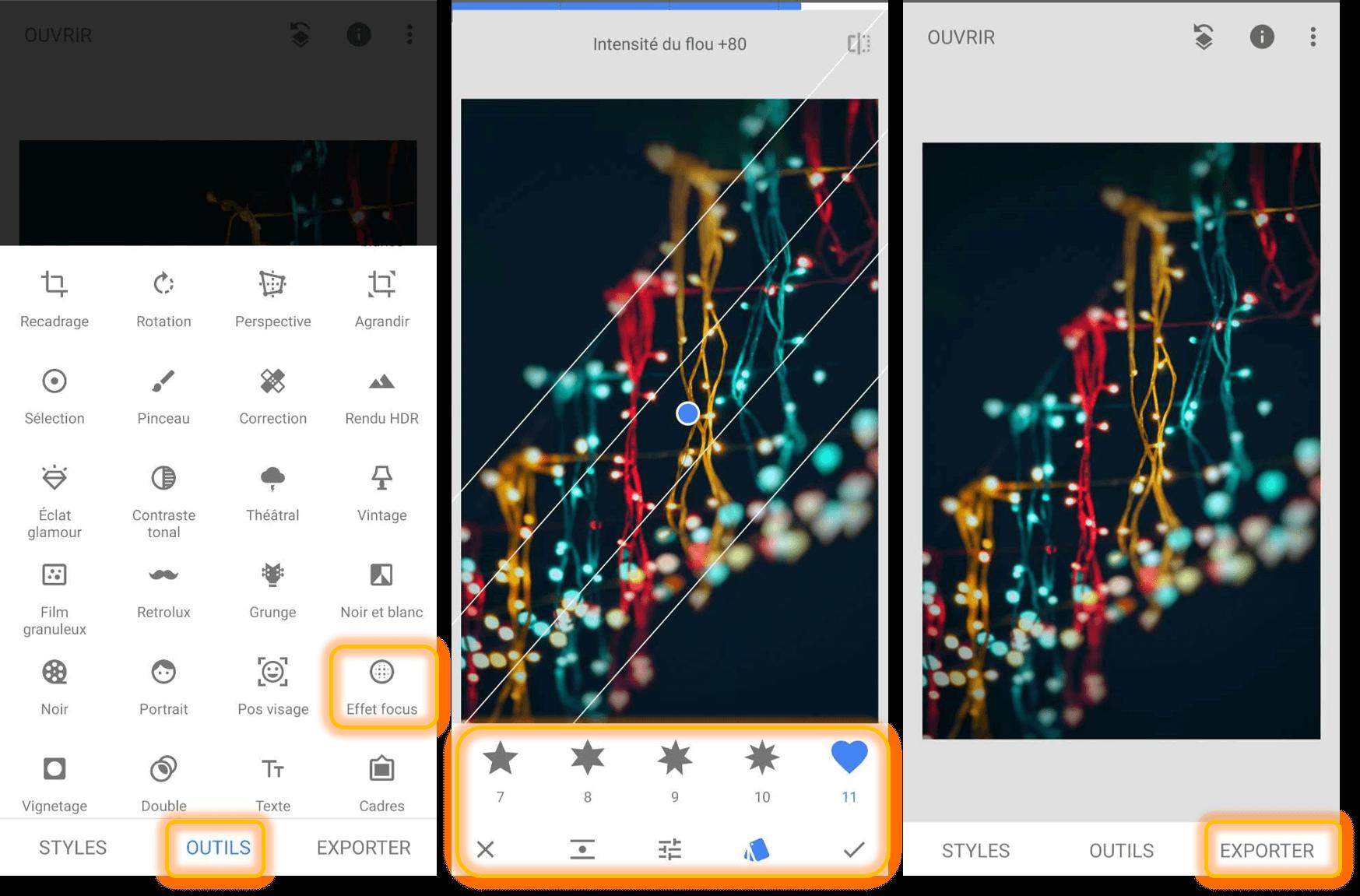 Tutoriel d'effet bokeh pour Snapseed