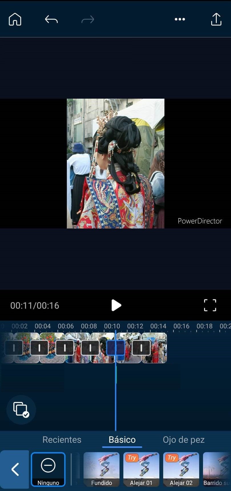 Añade transiciones con PowerDirector App