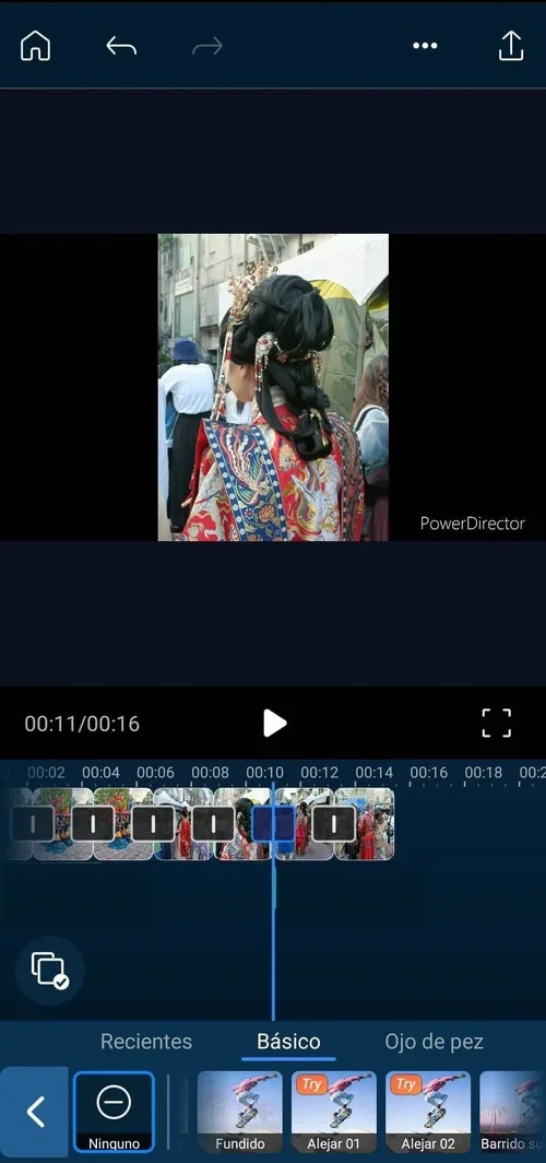 Añade transiciones con PowerDirector App