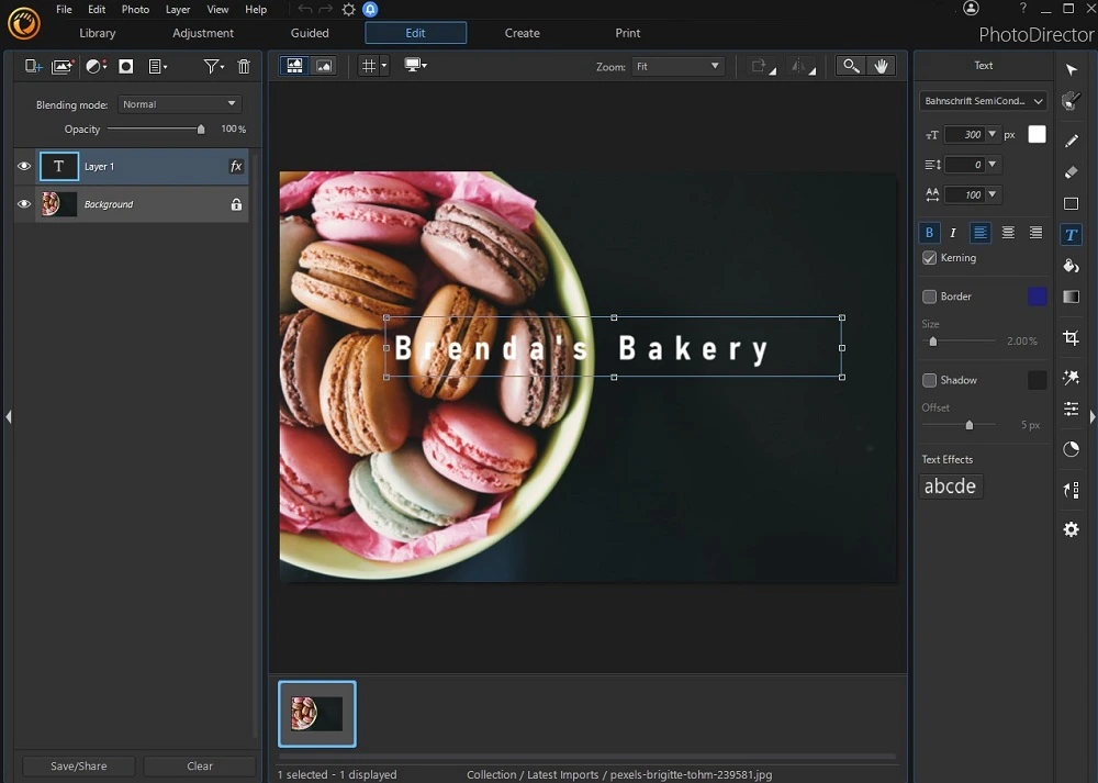 PhotoDirector - Add Text