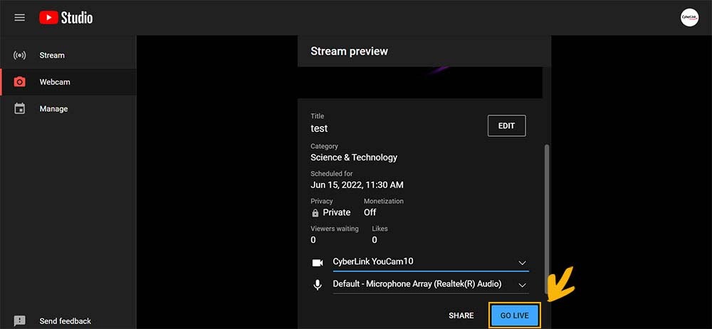 Youcam - Youtube Go Live