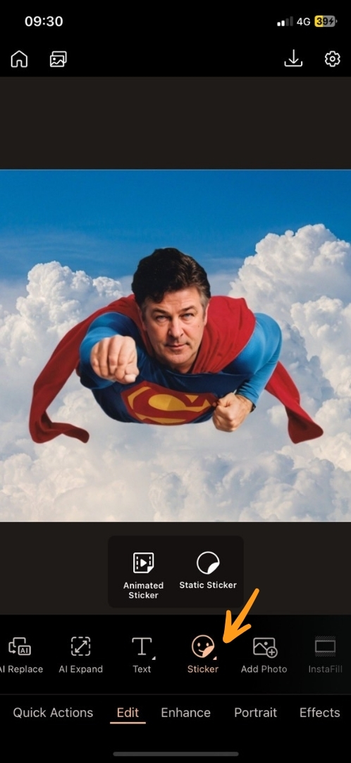 Add stickers with PhotoDirector