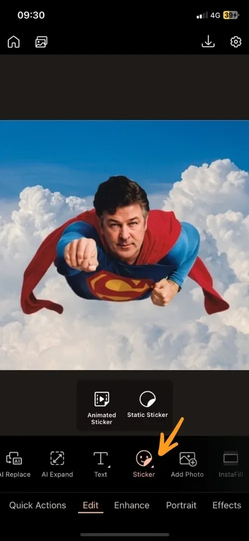 Add stickers with PhotoDirector