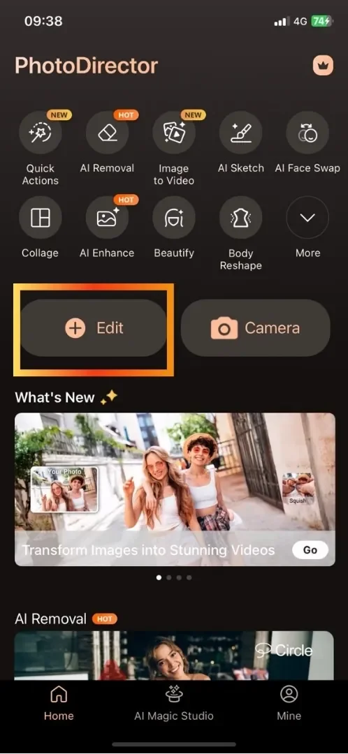 Add stickers with PhotoDirector