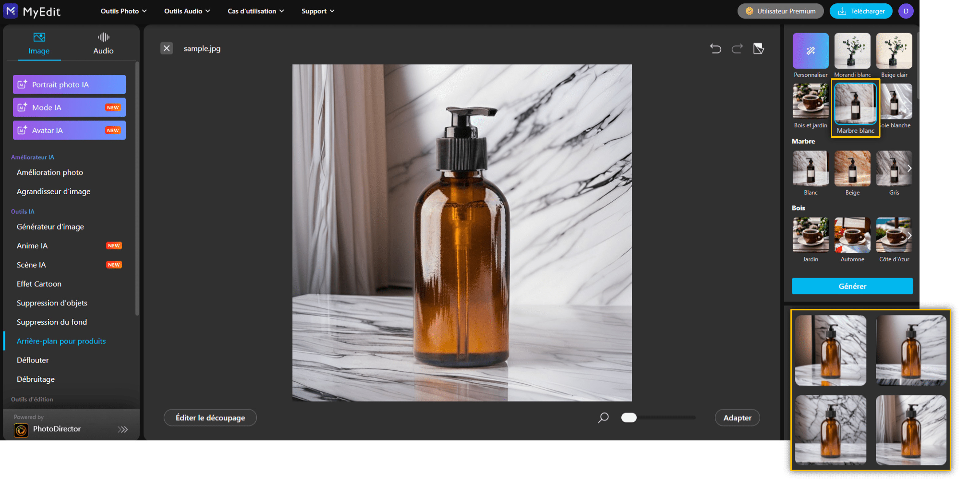 Détourer une image en ligne avec MyEdit