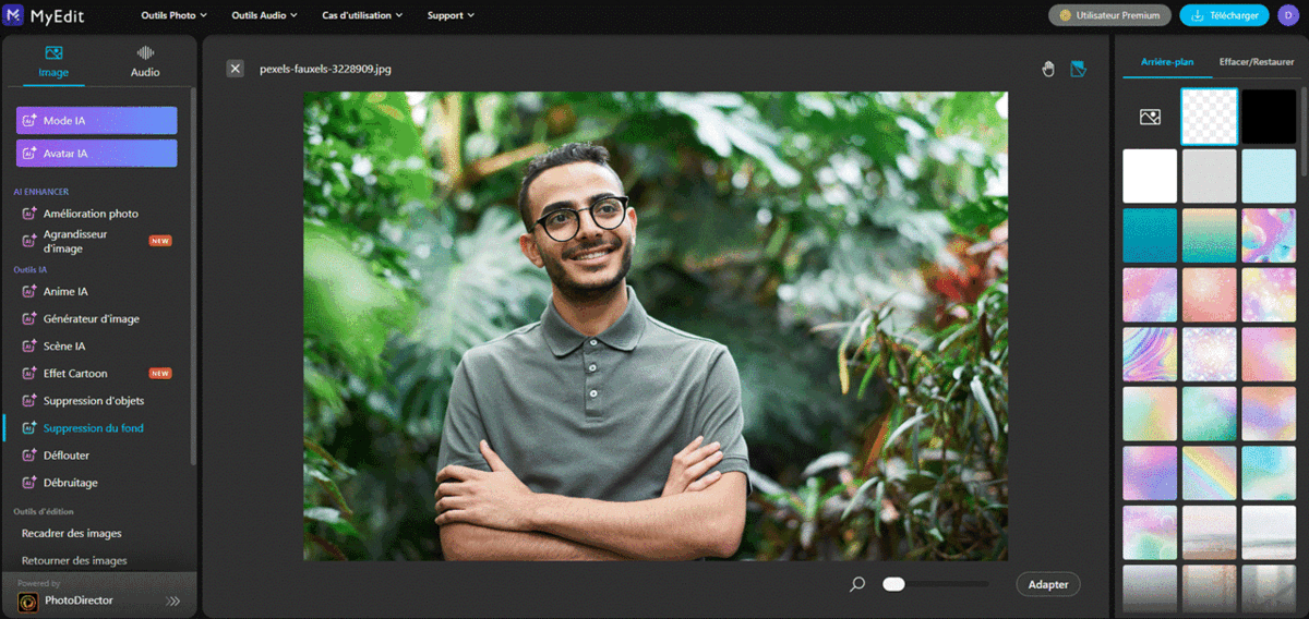 MyEdit - site en ligne pour changer le fond d'une photo