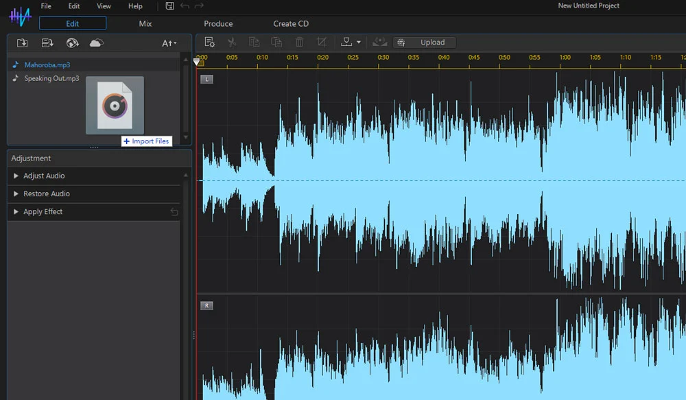 AudioDirector - Import Files