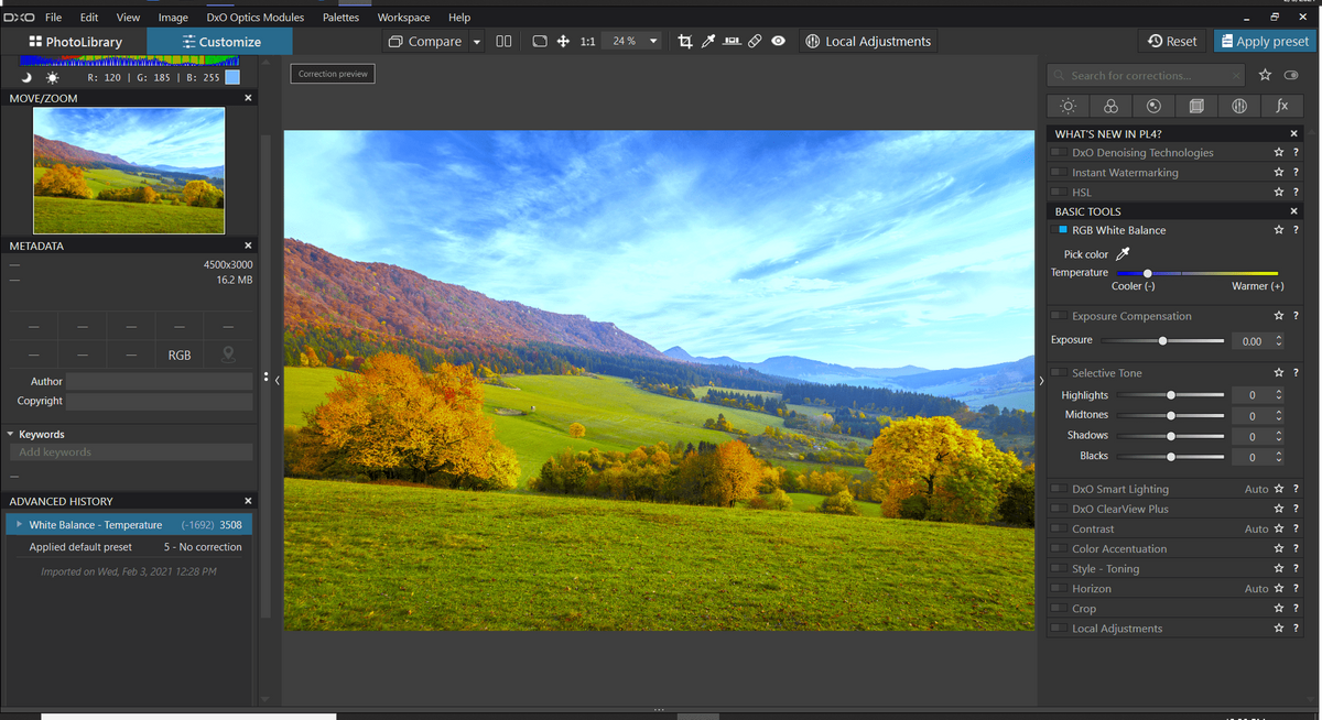 DxOPhotoLab Interface