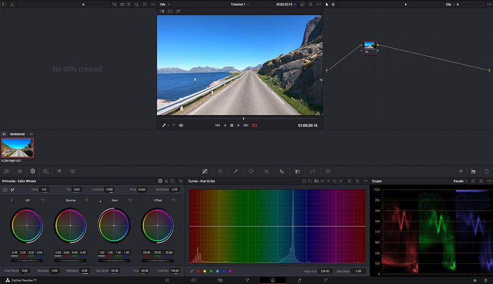 interface de DaVinci Resolve pour video youtube